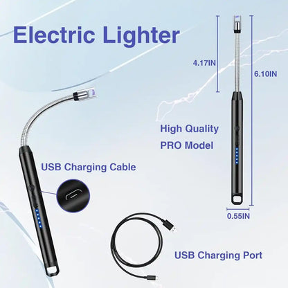Electric Arc BBQ Lighter – Flexible Neck, Windproof, USB-C