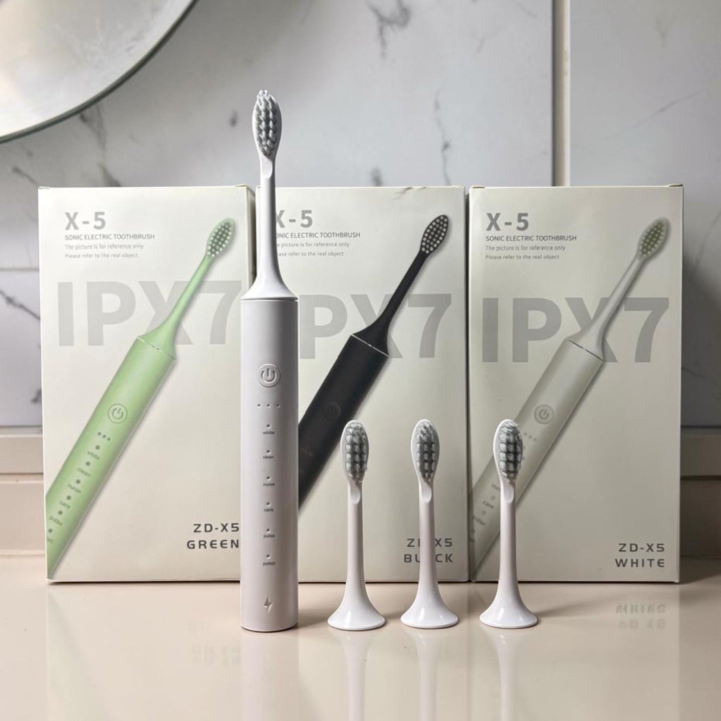 X-5 Sonic Electric Toothbrush | 6 Brushing Modes | IPX7 Waterproof | 4 Brush Heads
