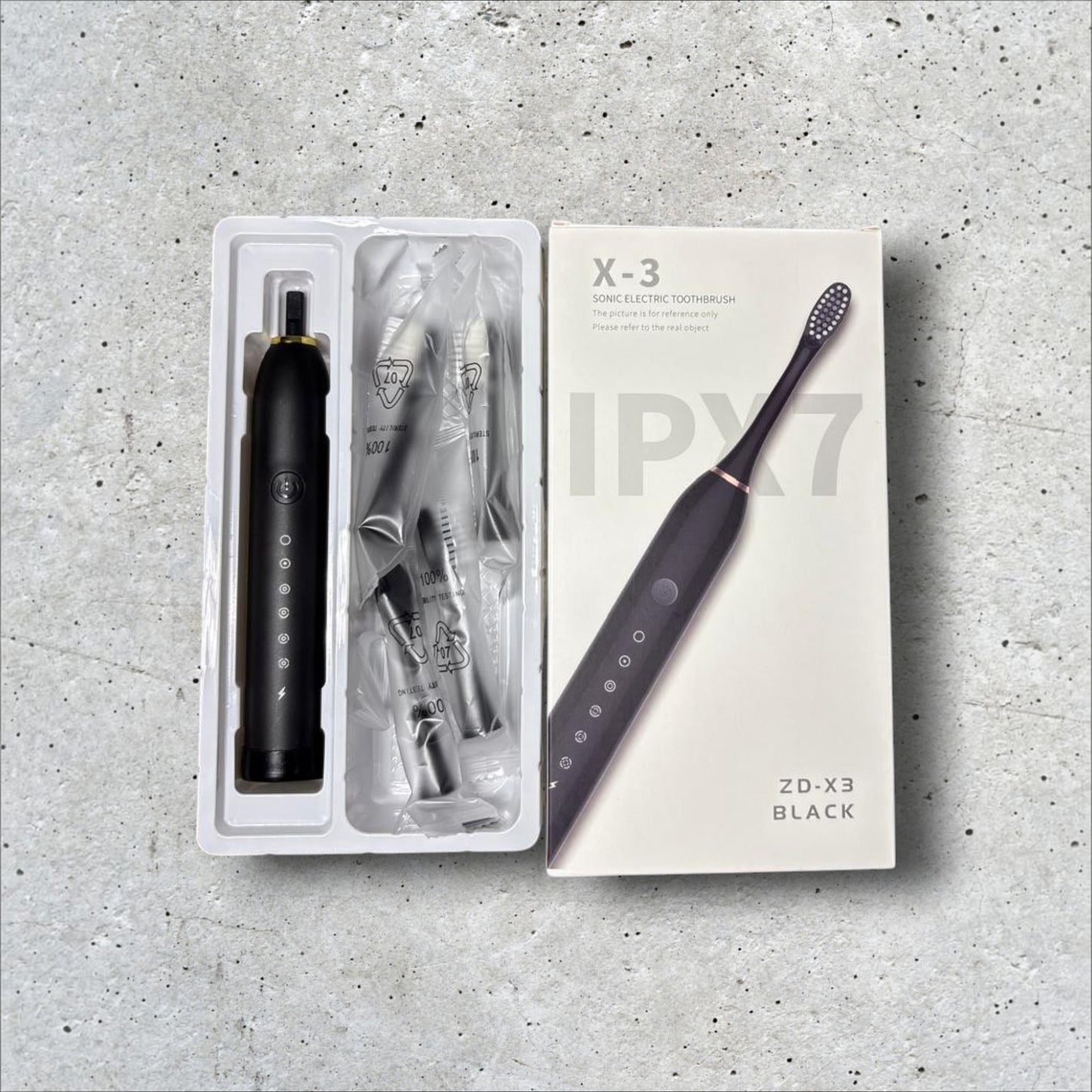 X-3 Sonic Electric Toothbrush | 6 Brushing Modes | IPX7 Waterproof | Classic Black Design