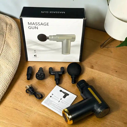 Professional Massage Gun – 6 Speeds, 4 Massage Heads